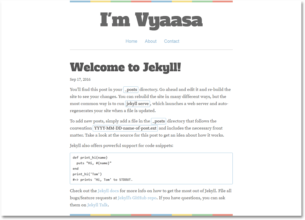 webjeda vyaasa jekyll theme sidebar